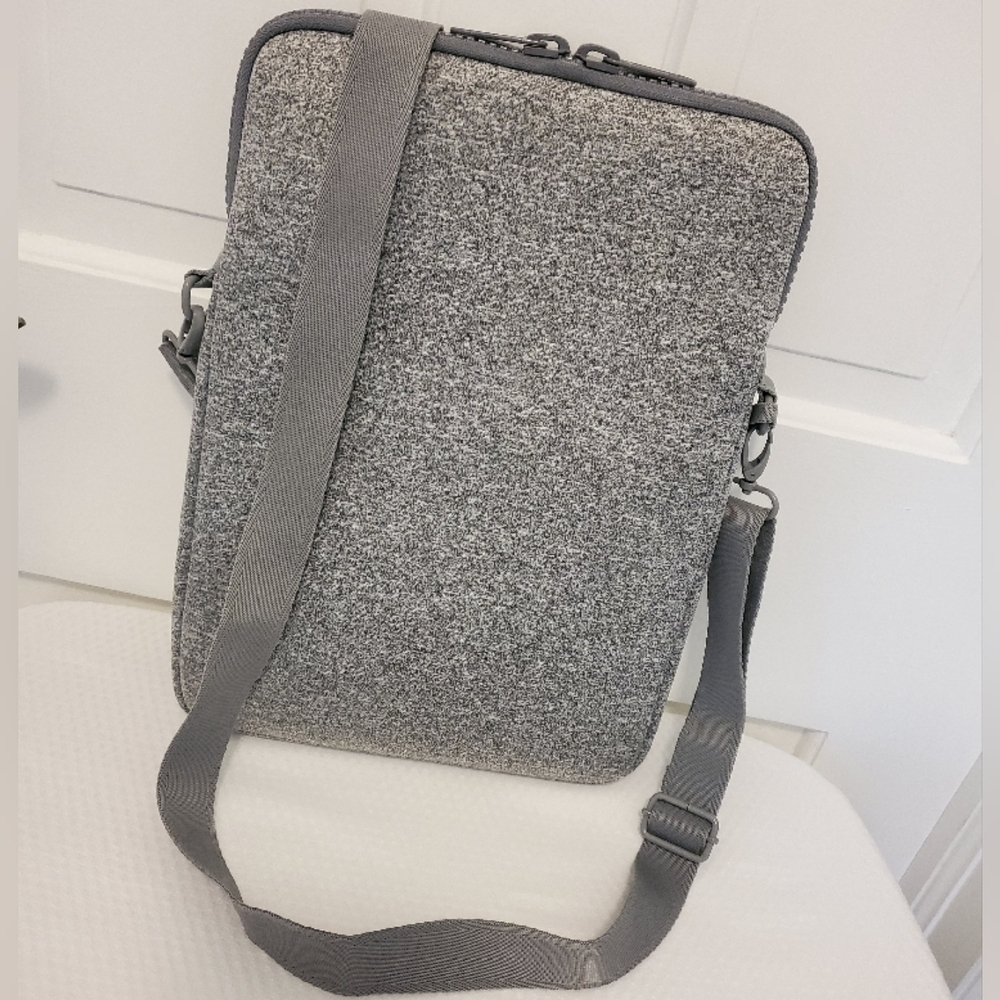 Dagne Dover Gray Neoprene Laptop Bag with Adjustable Strap, Business